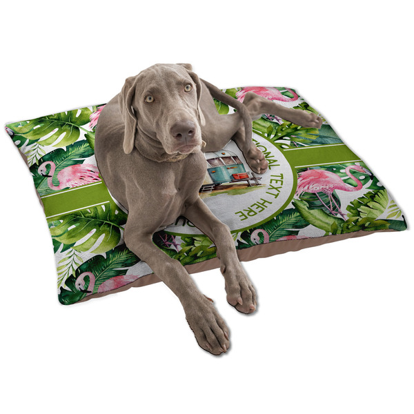 Flamingo & Camping Dog Bed - Large LIFESTYLE