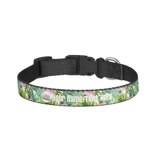 Custom Flamingo & Camping Dog Collar - Large