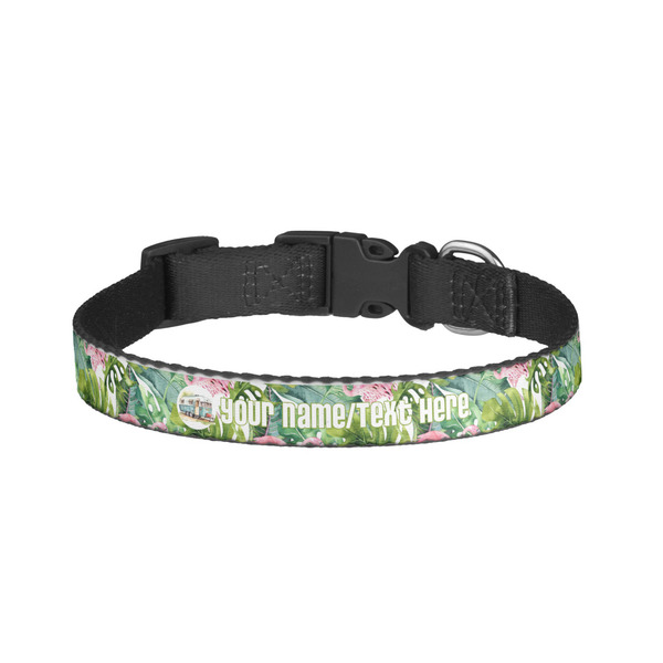 Custom Flamingo & Camping Dog Collar - Small