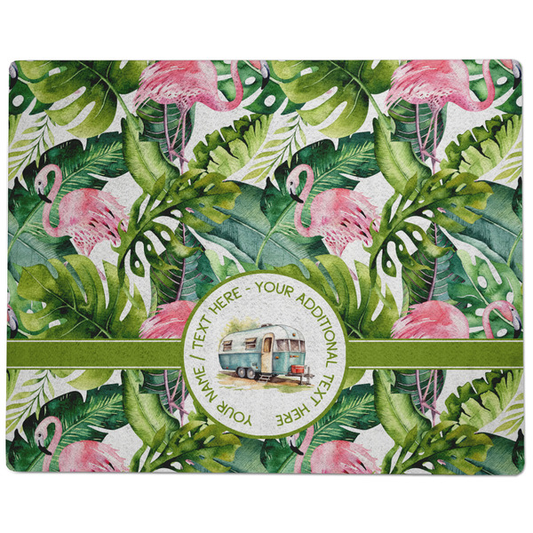 Flamingo & Camping Dog Food Mat - Large without Bowls