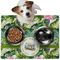 Flamingo & Camping Dog Food Mat - Medium (Personalized)
