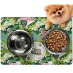 Flamingo & Camping Dog Food Mat - Small (Personalized)