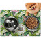 Flamingo & Camping Dog Food Mat - Small (Personalized)