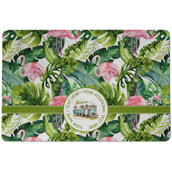 Flamingo & Camping Dog Food Mat (Personalized)