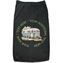 Flamingo & Camping Black Pet Shirt (Personalized)