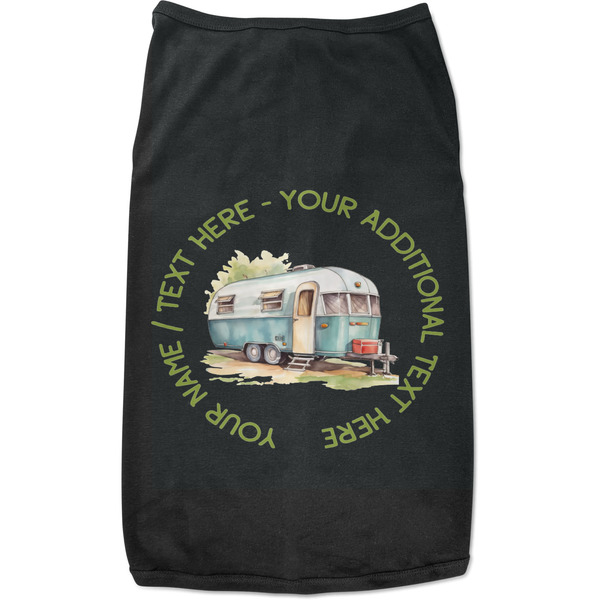 Custom Flamingo & Camping Black Pet Shirt (Personalized)