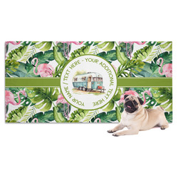 Flamingo & Camping Dog Towel (Personalized)