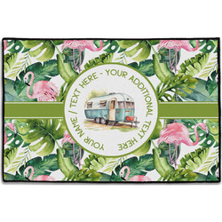 Flamingo & Camping Door Mat - 36" x 24" (Personalized)