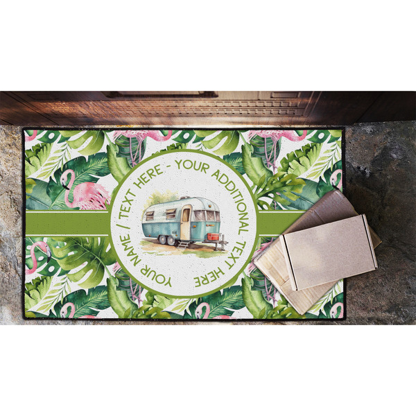 Flamingo & Camping Door Mat - 60"x36" - Lifestyle
