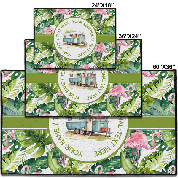Flamingo & Camping Door Mats - Size Comparison