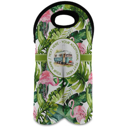 Flamingo & Camping Wine Tote Bag - 2 Bottles (Personalized)