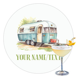 Flamingo & Camping Printed Drink Topper - 3.5"