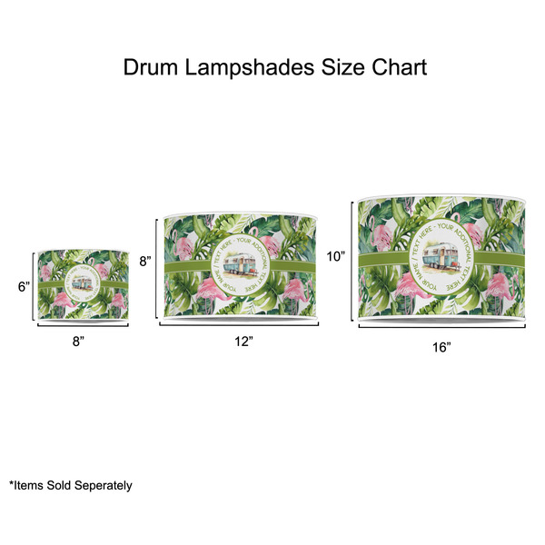Flamingo & Camping Drum Lampshades - Sizing Chart