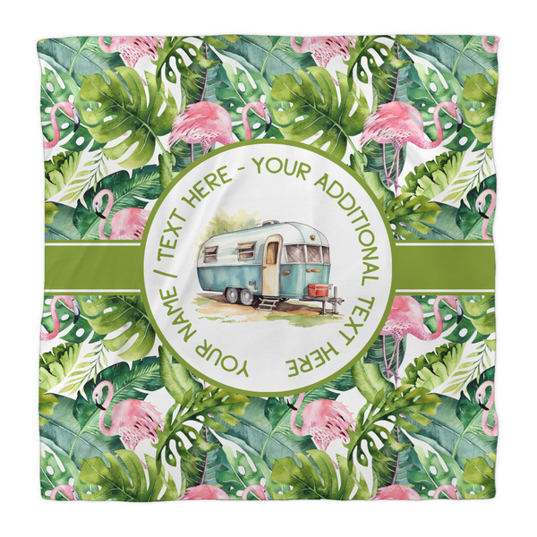 Flamingo & Camping Duvet Cover - Queen - Front