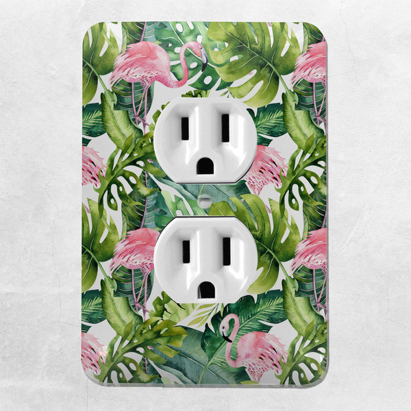 Flamingo & Camping Electric Outlet Plate - Lifestyle