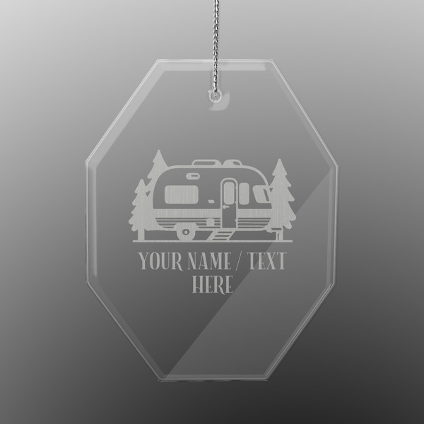Flamingo & Camping Engraved Glass Ornaments - Octagon