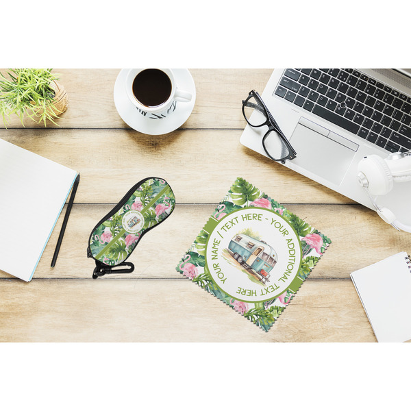 Flamingo & Camping Eyeglass Case and Cloth Set - LIFESTYLE