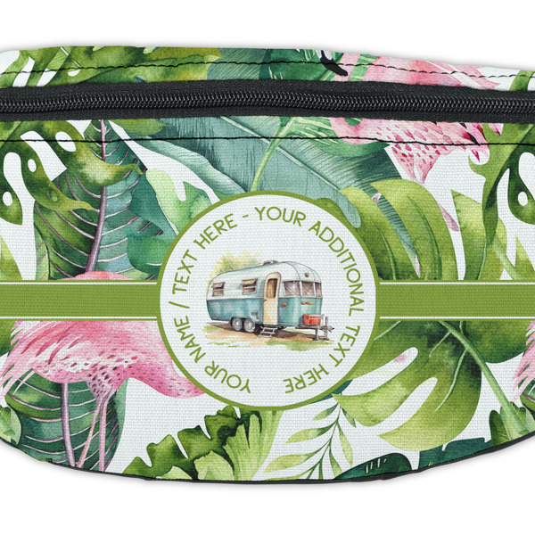 Flamingo & Camping Fanny Pack - Closeup