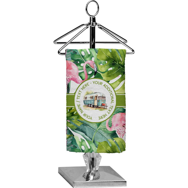 Custom Flamingo & Camping Finger Tip Towel - Full Print (Personalized)