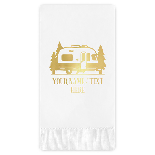 Custom Flamingo & Camping Guest Napkins - Foil Stamped