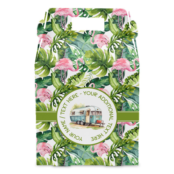 Flamingo & Camping Gable Favor Box - Front