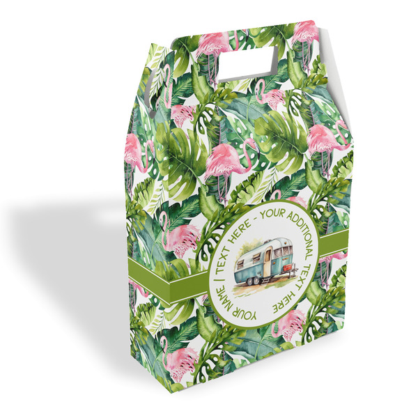 Custom Flamingo & Camping Gable Favor Box (Personalized)
