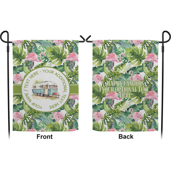 Flamingo & Camping Garden Flag - Double Sided Front and Back