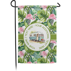 Flamingo & Camping Garden Flag (Personalized)