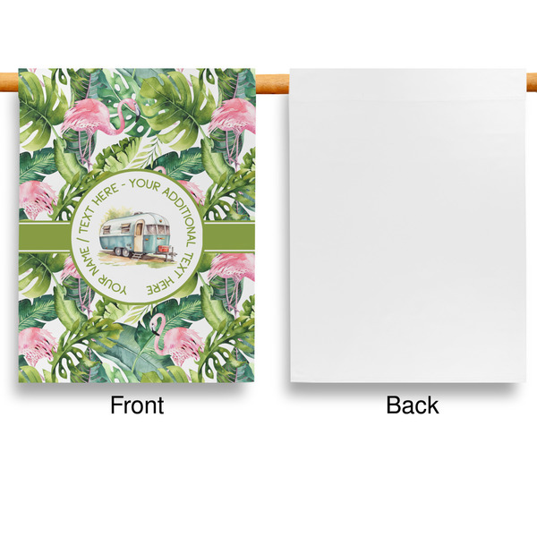 Flamingo & Camping Garden Flags - Large - Single Sided - APPROVAL