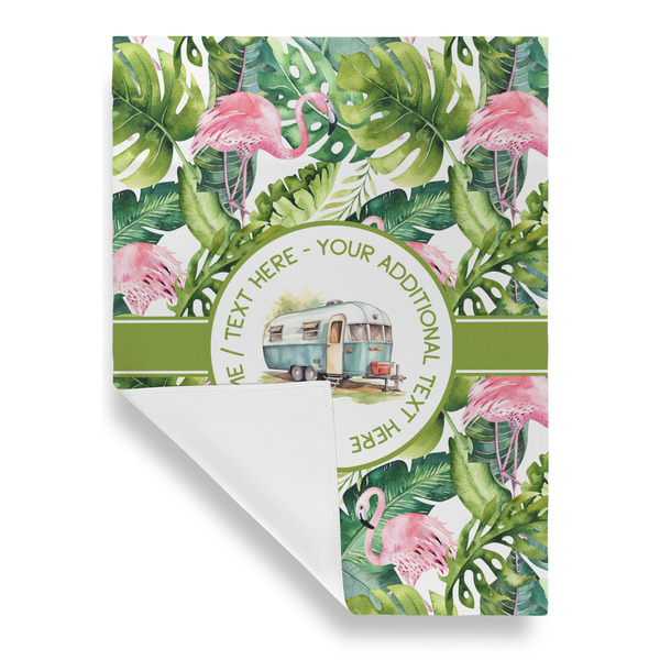 Flamingo & Camping Garden Flags - Large - Single Sided - FRONT FOLDED