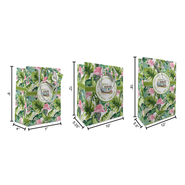 Flamingo & Camping Gift Bags - All Sizes - Dimensions