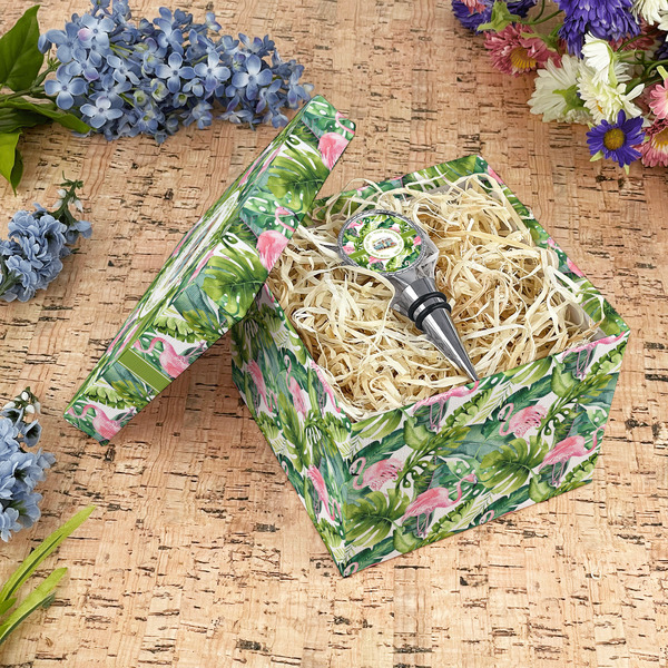 Flamingo & Camping Gift Boxes with Lid - Canvas Wrapped - Medium - In Context