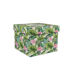 Flamingo & Camping Gift Box with Lid - Canvas Wrapped - Small (Personalized)