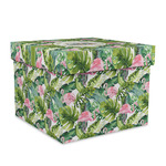 Flamingo & Camping Gift Box with Lid - Canvas Wrapped - X-Large (Personalized)