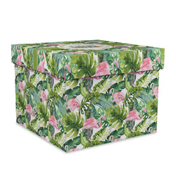 Flamingo & Camping Gift Box with Lid - Canvas Wrapped - X-Large (Personalized)
