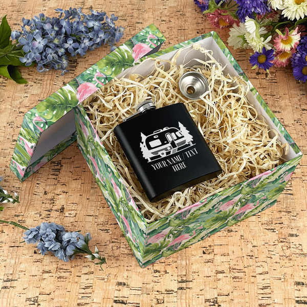 Flamingo & Camping Gift Boxes with Lid - Canvas Wrapped - X-Large - In Context