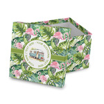 Flamingo & Camping Gift Box with Lid - Canvas Wrapped (Personalized)