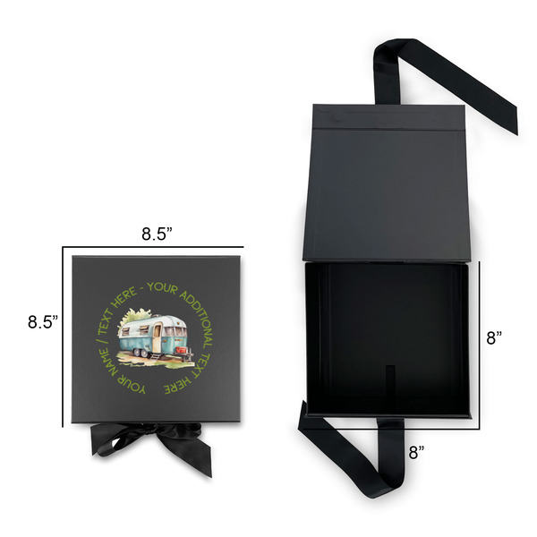 Flamingo & Camping Gift Boxes with Magnetic Lid - Black - Open & Closed