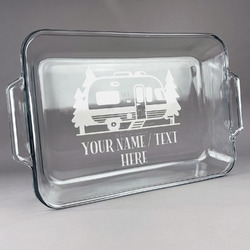 Flamingo & Camping Glass Baking Dish - 13in x 9in