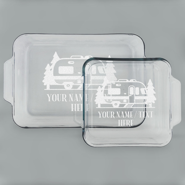 Flamingo & Camping Glass Baking Dish Set - Main