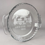 Flamingo & Camping Glass Pie Dish - 9.5in Round