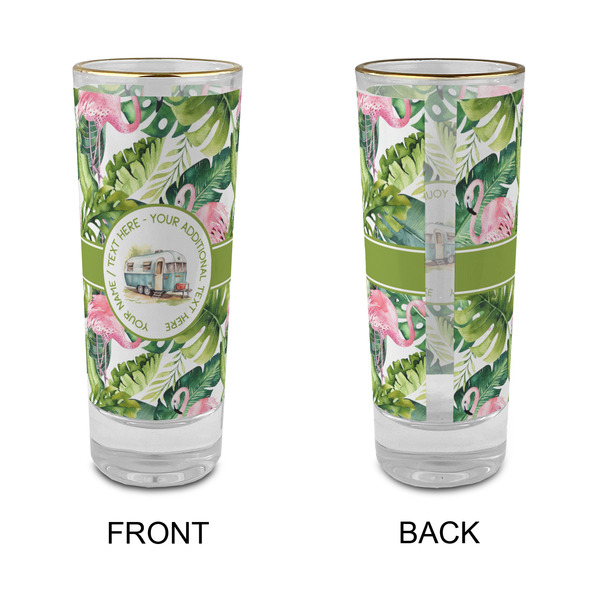 Flamingo & Camping Glass Shot Glass - 2oz - Single - Front & Back