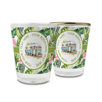 Flamingo & Camping Glass Shot Glass - 1.5 oz (Personalized)