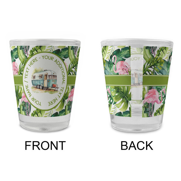 Flamingo & Camping Glass Shot Glass - Standard - Front & Back
