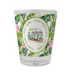 Flamingo & Camping Glass Shot Glasses - 1.5 oz - Set of 4 (Personalized)