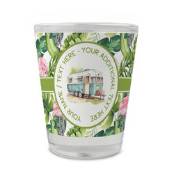 Flamingo & Camping Glass Shot Glasses - 1.5 oz - Set of 4 (Personalized)