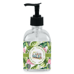 Flamingo & Camping Glass Soap & Lotion Bottle - Single Bottle (Personalized)