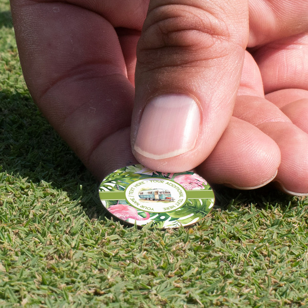 Flamingo & Camping Golf Ball Marker - Hand