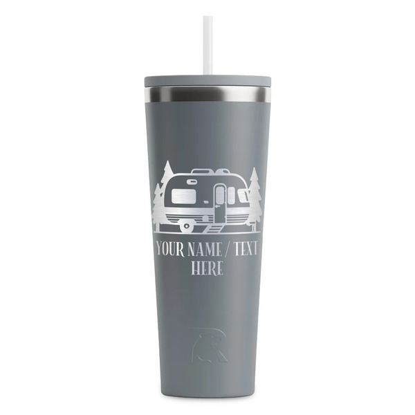 Flamingo & Camping Grey RTIC Everyday Tumbler - 28 oz. - Front