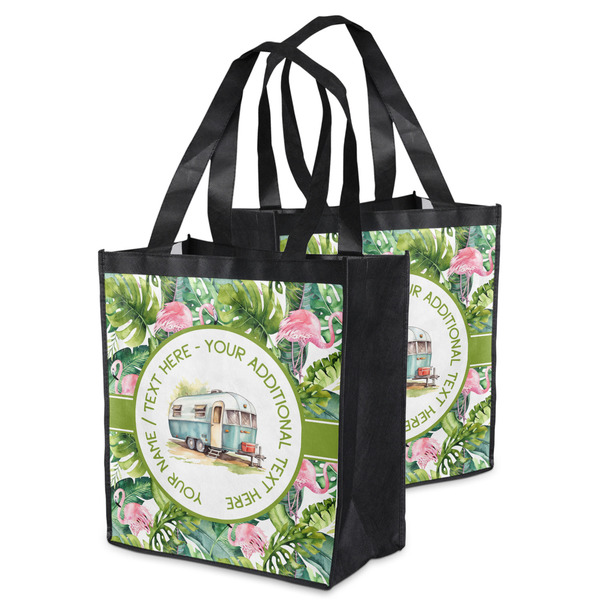 Flamingo & Camping Grocery Bag - MAIN
